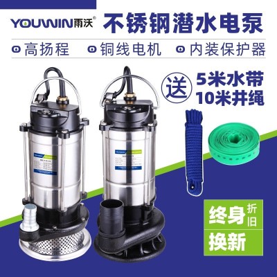 潛水泵220v污水泵家用直流小型高揚程抽水機農用灌溉排污不銹鋼