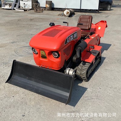 供應25馬力履帶式旋耕機 果園開溝施肥回填機 前置加裝推土鏟