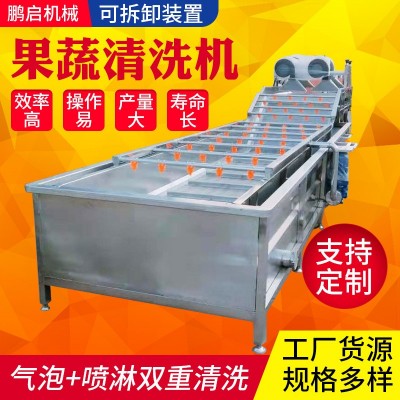 全自動商用果蔬清洗機(jī) 多功能水果氣泡清洗機(jī) 沖浪式蔬菜清洗機(jī)