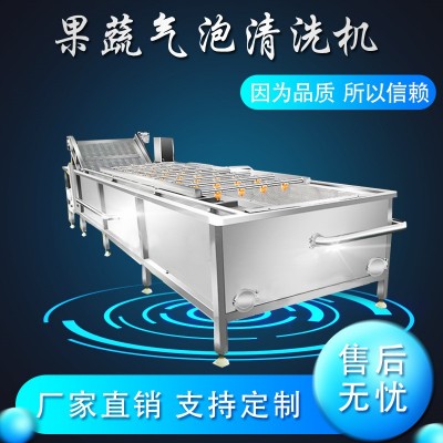 大型果蔬氣泡清洗機小龍蝦零部件超聲波去油污大棗柑橘農(nóng)殘消毒機