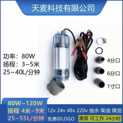 天麥12伏直流潛水泵1寸農用抽水機車載24伏電動抽水泵12v小型水泵