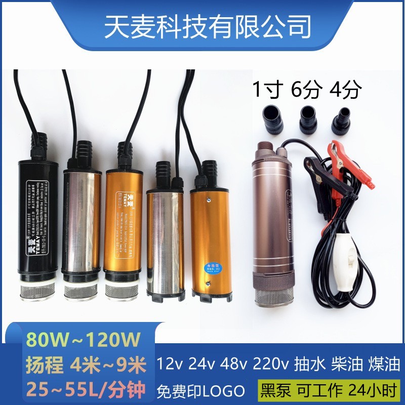 天麥抽水泵48v加油泵直流24v電動抽油泵220v抽水機(jī)12v小型潛水泵