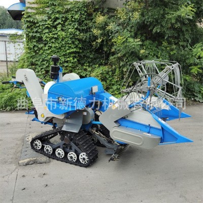微型全喂入式水稻收割機(jī) 小型打稻谷機(jī) 手扶式小型小麥?zhǔn)崭顧C(jī)