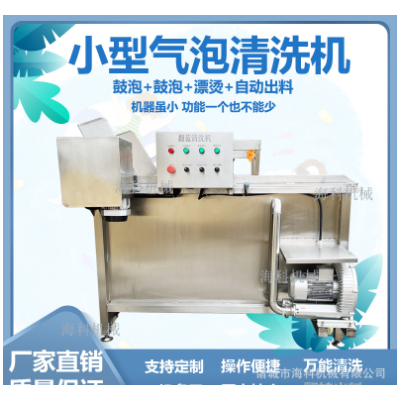 小型果蔬氣泡清洗機 半成品預(yù)制菜加工設(shè)備 翻藍自動出料洗菜機器