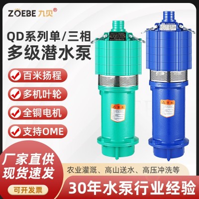 廠家定制清水多級潛水電泵農(nóng)用高揚(yáng)程深井抽水泵220V小老鼠抽水機(jī)