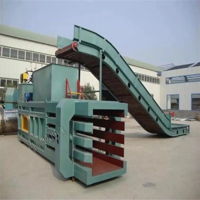 供應大型半自動臥式打包機 廢紙壓縮捆綁機工業(yè)邊角料打包機定制