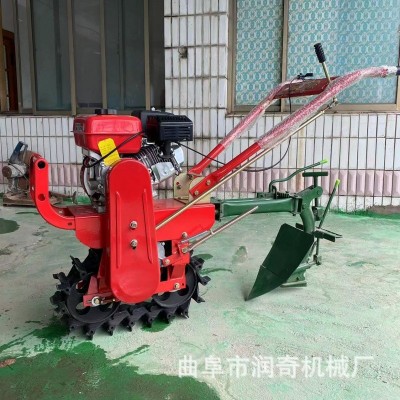 硬地可用小型鏈軌式微耕機(jī)手扶式多功能農(nóng)用松土除草犁地翻土機(jī)
