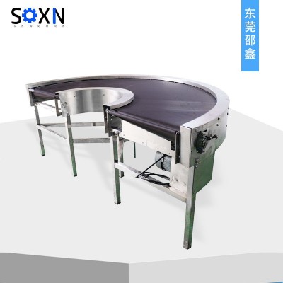 轉(zhuǎn)彎機(jī) 180°不銹鋼轉(zhuǎn)彎輸送機(jī)180度拐角輸送黑色皮帶機(jī)