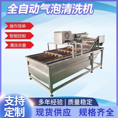 全自動(dòng)果蔬鼓泡式清洗機(jī)不銹鋼預(yù)制菜清洗設(shè)備蘋果大姜?dú)馀萸逑礄C(jī)