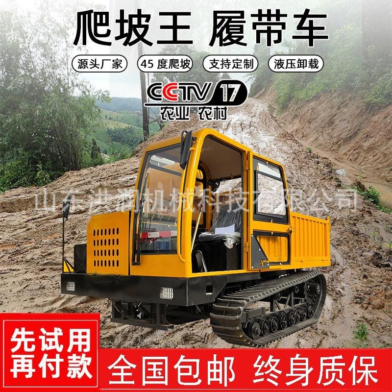 電子水噴淋履帶運輸車 山地商混運輸爬山虎 8噸全地形運輸自卸車