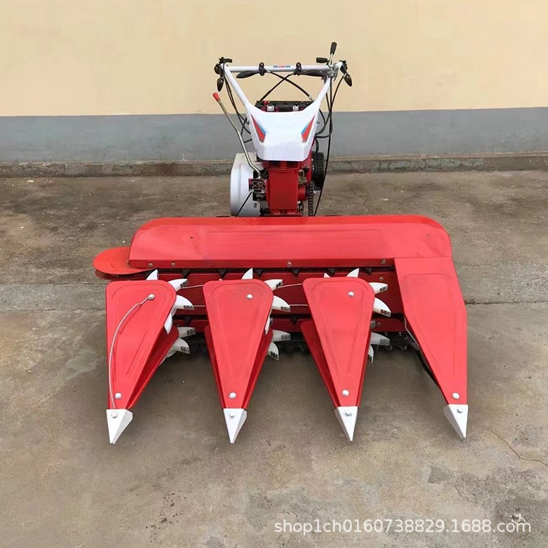 手推式小型自走牧草割曬機(jī) 農(nóng)田手扶拖拉機(jī)帶水稻小麥割倒機(jī)